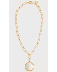 Nest - Carved Mother-Of-Pearl Paperclip Chain Necklace - Lyst