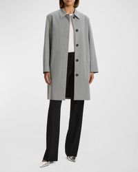 Theory - Wool-Blend Check Car Coat - Lyst