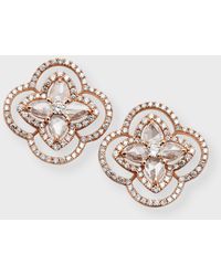 64 Facets - 18k Rose Gold Blossom Diamond Stud Earrings - Lyst