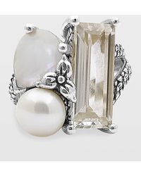 Stephen Dweck - Rock Crystal And Mother-of-pearl Triplet Ring, Size 7 - Lyst