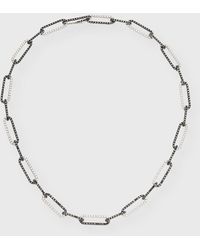 A Link - White Gold Black And White Diamond Necklace - Lyst