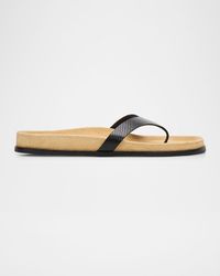 TOTEME - Swift Lizard-Embossed Leather Thong Sandals - Lyst