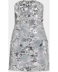 HELSI Linda Floral Sequin Strapless Minidress in Blue | Lyst
