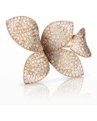 Pasquale Bruni - Giardini Segreti Petite Diamond Flower Ring, Size 6.5 - Lyst