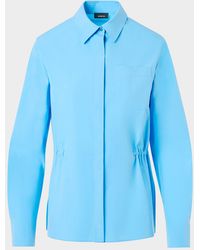 Akris - Cinched-Waist Poplin Button-Down Shirt - Lyst