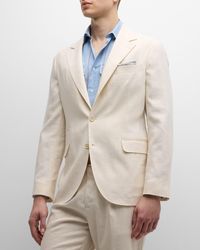 Brunello Cucinelli - Linen And Wool Solid Suit - Lyst