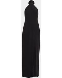 Aidan Mattox - Draped Bonded Crepe Column Gown - Lyst