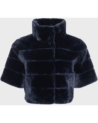 Gorski - Horizontal Lamb Shearling Short-Sleeve Bolero Jacket - Lyst