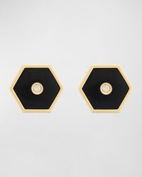 Miseno - Baia Sommersa 18k Yellow Gold Stud Earrings With White Diamonds And Onyx - Lyst