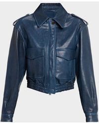 Jonathan Simkhai - Roland Cropped Leather Jacket - Lyst