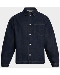 7 For All Mankind - Denim Snap-Front Overshirt - Lyst