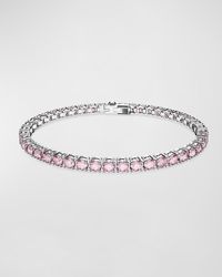 Swarovski - Matrix Rhodium-Plated Round-Cut Crystal Tennis Bracelet - Lyst