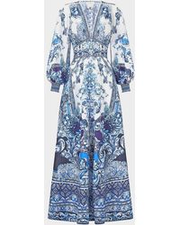 CAMILLA - A Tiled Wonderland Printed Button-Front Maxi Dress - Lyst