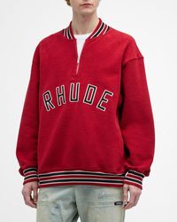 Rhude - Quarter-Zip Varsity Sweater - Lyst