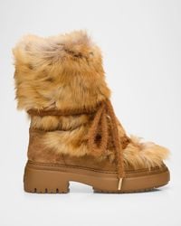 Fendi - Apres Chic Shearling & Suede Ski Boots - Lyst