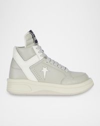 Rick Owens - X Converse Turbowpn Leather High-Top Sneakers - Lyst