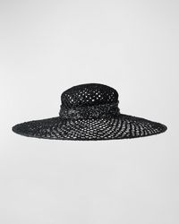 Maison Michel - Bianca Sequined Cannage Straw Hat - Lyst