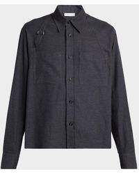McQueen - Apos;S Cotton Flannel Harness Button-Down Shirt - Lyst