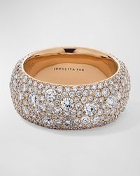 Ippolita - 18k Rose Gold Diamond Wide Band Ring, Size 7 - Lyst