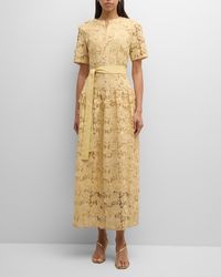 Misook - Drop-Waist Floral Lace Maxi Dress - Lyst