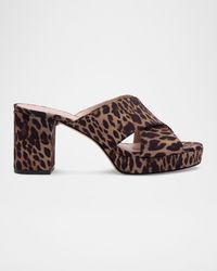Stuart Weitzman - Dayna 80Mm Leopard-Print Platform Slide Sandals - Lyst