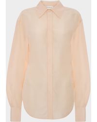 Victoria Beckham - Organza Slim Button-Down Shirt - Lyst