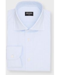 Zegna - Trofeo Cotton Micro-Check Dress Shirt - Lyst