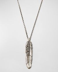 John Varvatos - Raven Feather Pendant Necklace W/ Diamonds - Lyst