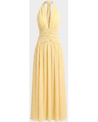 Nicholas - Arella Pleated Scarf-Detail Georgette Maxi Dress - Lyst
