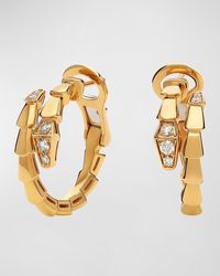 BVLGARI - 18K Serpenti Viper Diamond Tip Earrings - Lyst