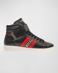 Bikkembergs - Logo High-Top Leather Sneakers - Lyst