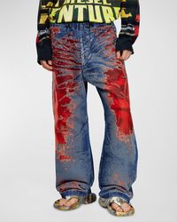 DIESEL - D-Martial 068Mi Distressed Straight Jeans - Lyst