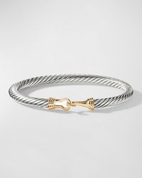 David Yurman - Cable Buckle Bracelet With 14k Gold In Silver, 5mm - Lyst