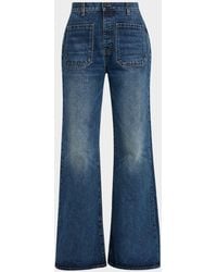Nili Lotan - Florence Patch-Pocket Flare Denim Jeans - Lyst
