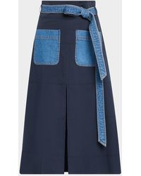 Tanya Taylor - Hudson Belted A-Line Midi Skirt - Lyst