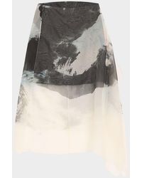 Jason Wu - Asymmetric Silk Organza Midi Skirt With Artwork By Tong - Lyst