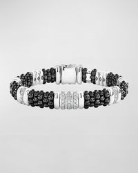 Lagos - Black Caviar Diamond 3-link Bracelet - Lyst