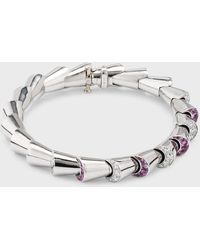 Oscar Heyman - Platinum Pink Sapphire And White Diamond Cornucopia Bracelet - Lyst