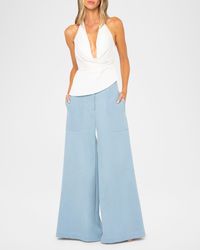JBQ - Oslo Chambray Wide-Leg Pants - Lyst