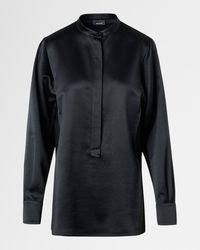 Akris - Hammered Silk-Wool Button-Down Shirt - Lyst