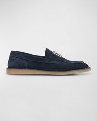 Dolce & Gabbana - New Florio Dg Logo Suede Loafers - Lyst