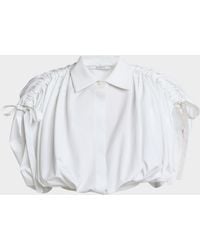 Givenchy - Ruched Cotton-Poplin Crop Collared Bubble Shirt - Lyst