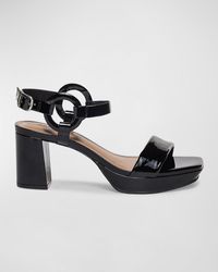 Bernardo - Patent Calfskin Slingback Platform Sandals - Lyst