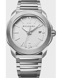 BVLGARI - 41mm Octo Roma Automatic Watch With White Dial - Lyst