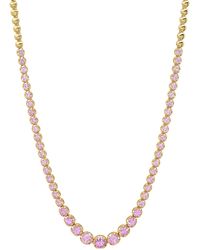 Jennifer Meyer - 18k Yellow Gold Graduated Pink Sapphire Tennis Necklace - Lyst