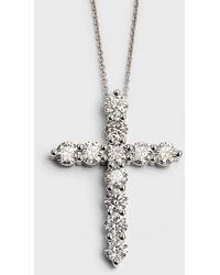 Neiman Marcus - Lab Grown Diamond 18K Round Cross Pendant Necklace, 5.5Tcw - Lyst