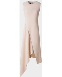Akris - High-Low Zip Wool Crepe Midi Dress - Lyst