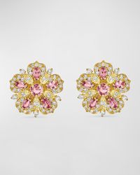 Tanya Farah - 18k Jasmine Bloom Pink Sapphire And Diamond Flower Earrings - Lyst