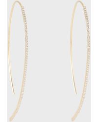 Lana Jewelry - 14K Upside Down Skinny Diamond Hoop Earrings - Lyst
