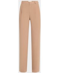 Saint Laurent - Pleated Straight-Leg Silk Suiting Trousers - Lyst